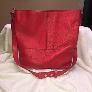Treasure & Bond Purse Large Red Pebble Leather shoulder or crossbody beautiful!